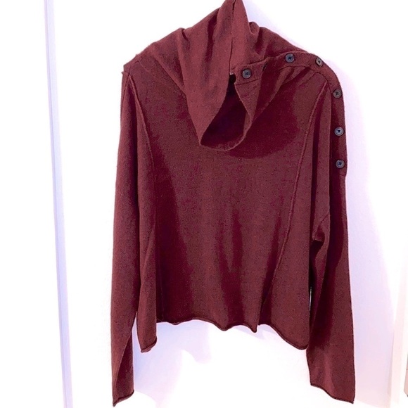 NWT SPLENDID Soft Burgundy Wool Blend Sweater - Picture 4 of 7